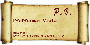 Pfefferman Viola névjegykártya